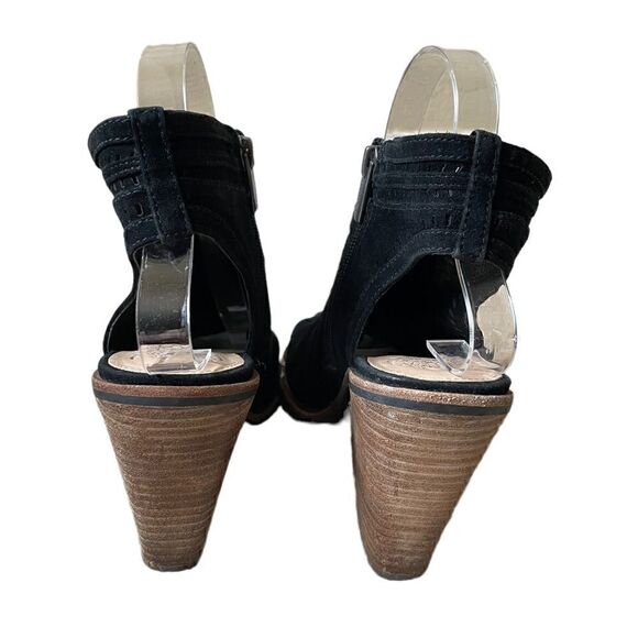 Vince Camuto Peep Toe Stacked Block Heel Faux Suede Sling Back Sandals Size 7.5 - Picture 5 of 12